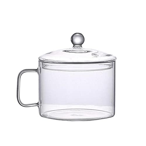 Multi-Functional Glass Cooking Pot for Open Fire & Stovetop - Healthy Stew Pot, Instant Noodle Bowl with Lid (13cm) - Perfect for Camping, Dorm Cooking & Healthy Meal Prep