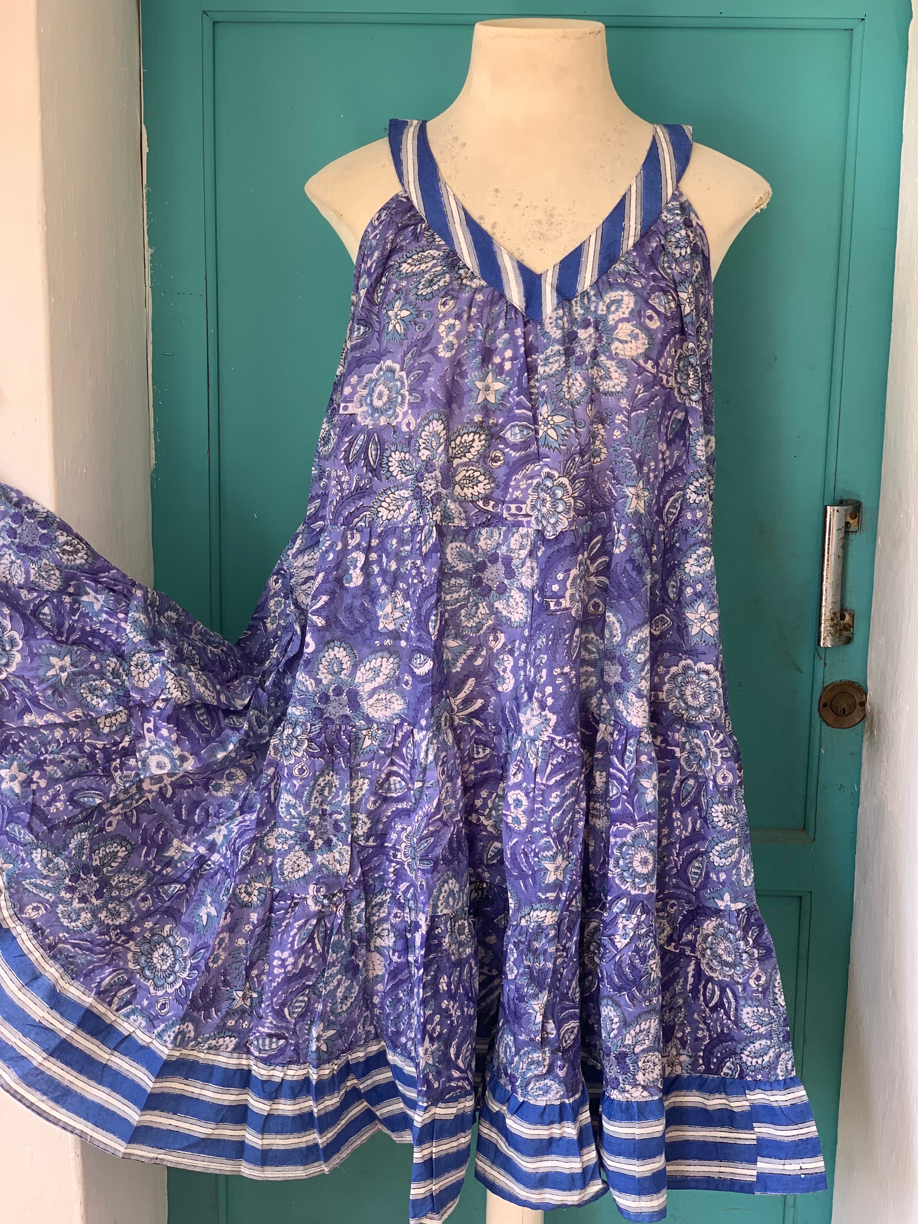 Rosie Blue Dress for Women - Elegant Flowy Midi Dress for Casual Wear, Date Night & Summer Outfits