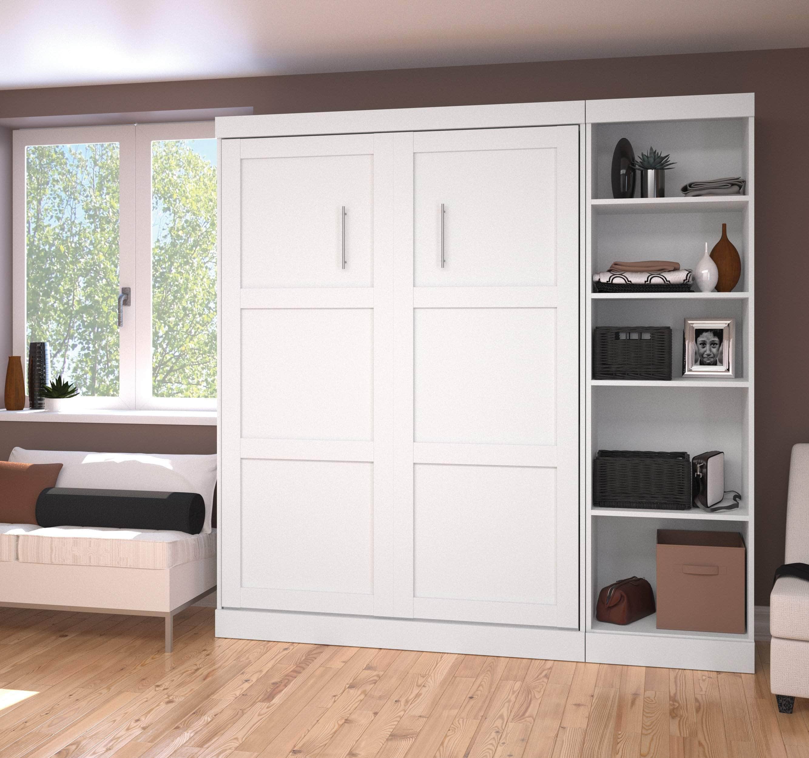 Pur Full Murphy Full Bed with Storage Unit (84W) - 7 Color Options | Space-Saving Wall Bed for Small Apartments & Guest Rooms