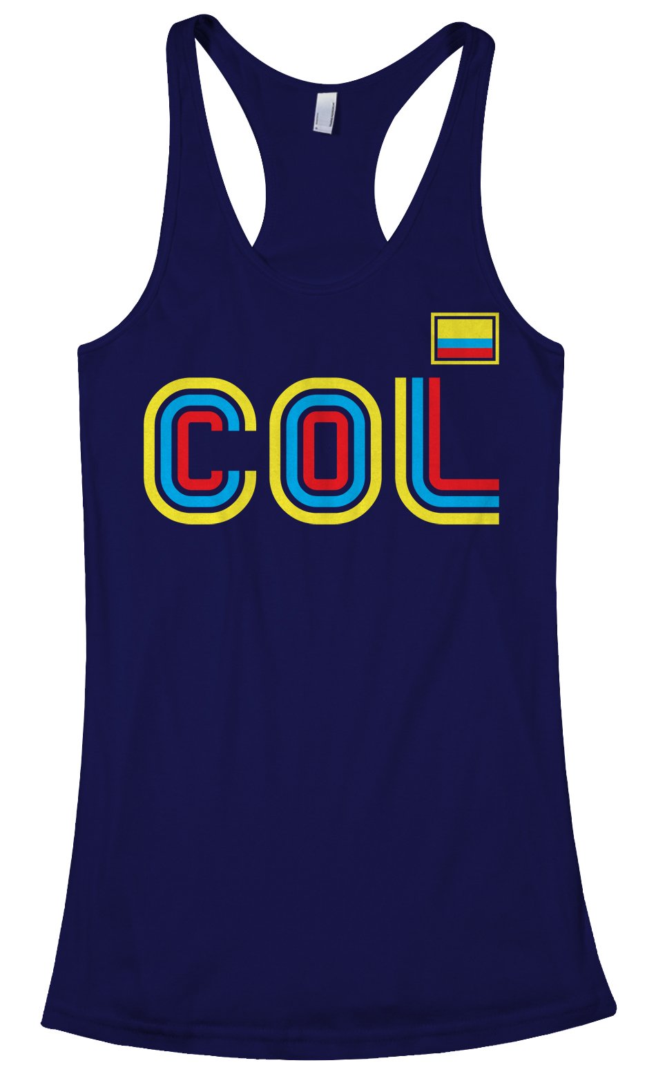 Threadrock Women's Colombia Athletic Retro Series Racerback Tank Top - Breathable Workout Top for Yoga, Running & Gym - Vintage Inspired Fitness Apparel