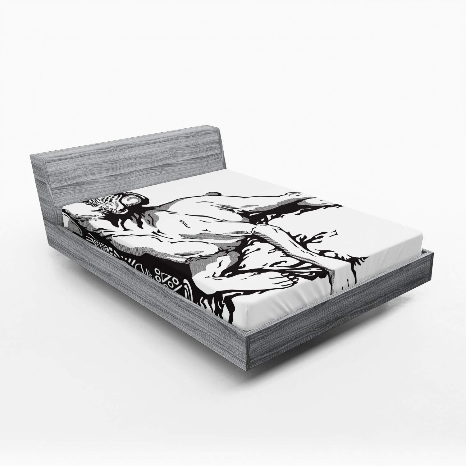 Ambesonne Boxer Dog Fitted Sheets 2-Pack, Tribal Animal Print - for Deep Pocket Beds