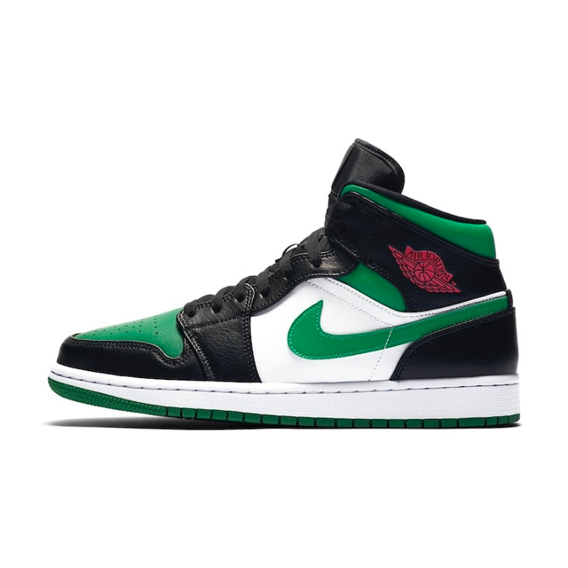 Air Jordan 1 Mid Green Toe Men's Basketball Shoes - Retro Sneakers for Casual Wear & Street Style Fashion