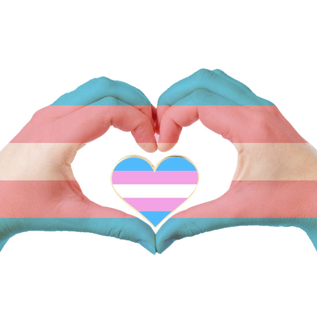 10 Pcs High-Quality Metal Trans Heart Pride Pins - LGBTQ+ Rainbow Love Progress Lapel Pins for Backpack, Jacket & Gifts - Perfect for Pride Events, Parades & Ally Support
