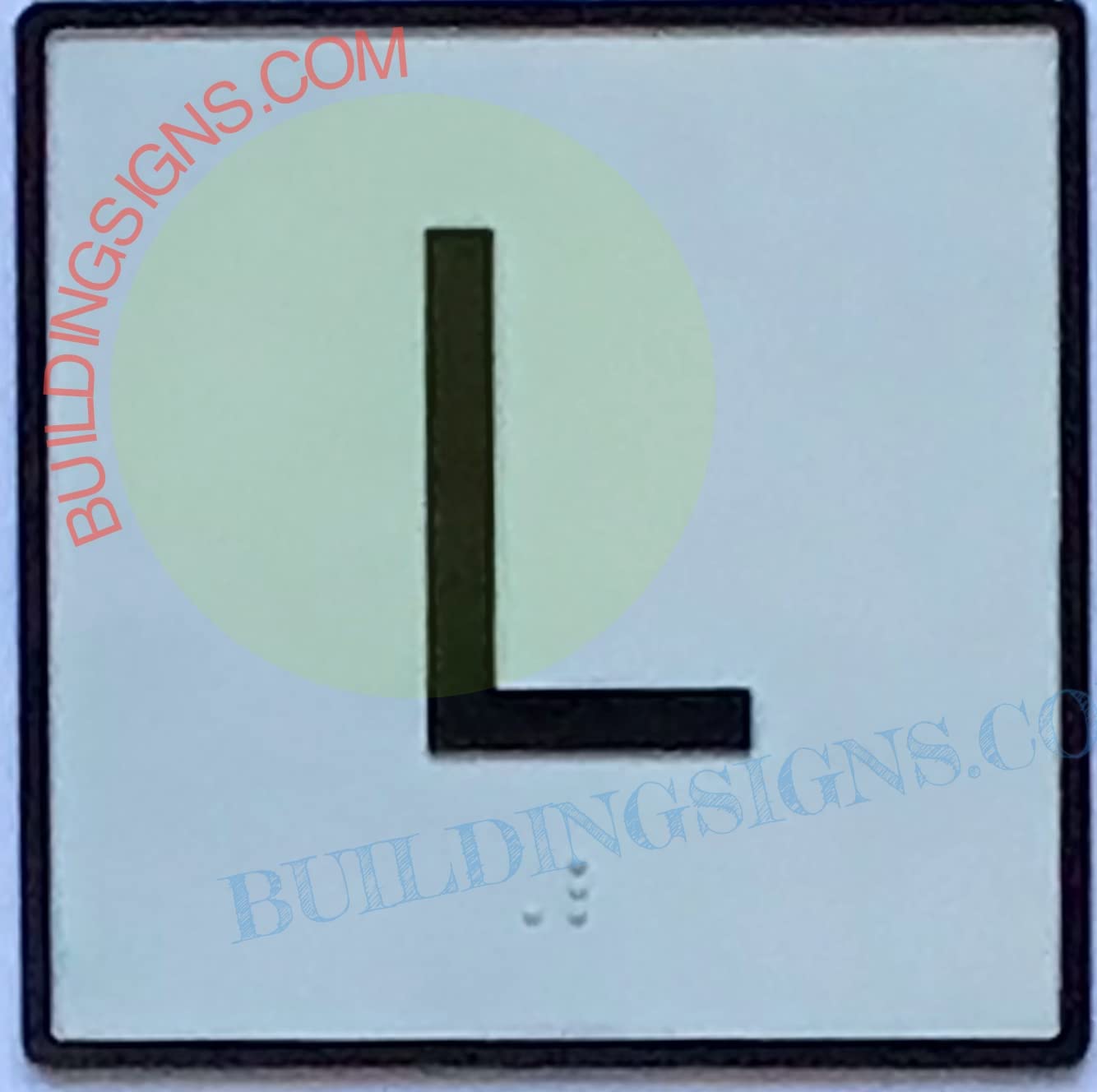 Elevator Floor Number L Sign - 4x4 Inch CAST Iron JAMB Plate with White Background - Durable & Stylish for Elevator Lobby Decoration - Perfect for Office Buildings, Hotels, and Commercial Spaces