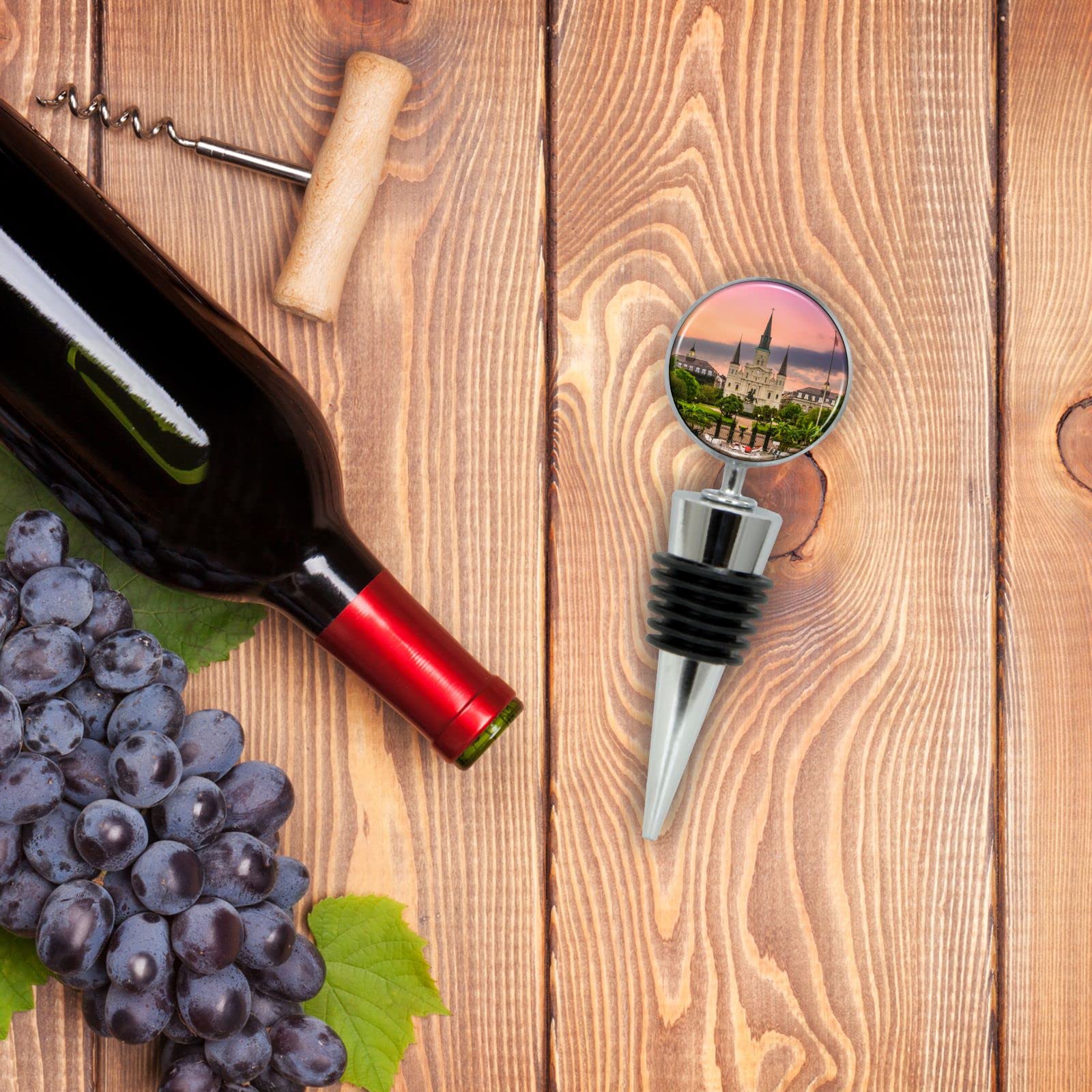 Premium New Orleans Wine Bottle Stopper Set in Elegant Gift Box - Airtight Cork for Red & White Wines - Perfect Housewarming Gift, Wedding Present & Dinner Party Essential