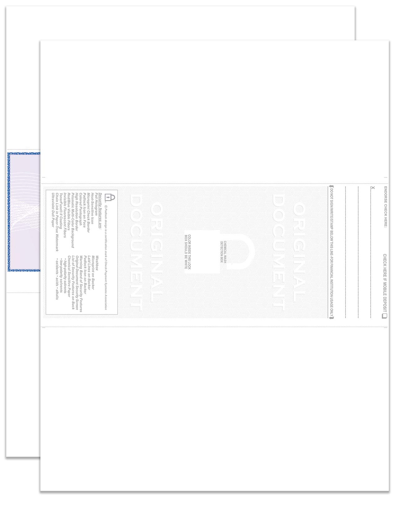 EZ Checks Premium Blank Hologram High Security Laser Check Stock | 1000 Sheets (Blue/Maroon, Center Check) - Ideal for Business Banking, Payroll & Secure Financial Transactions
