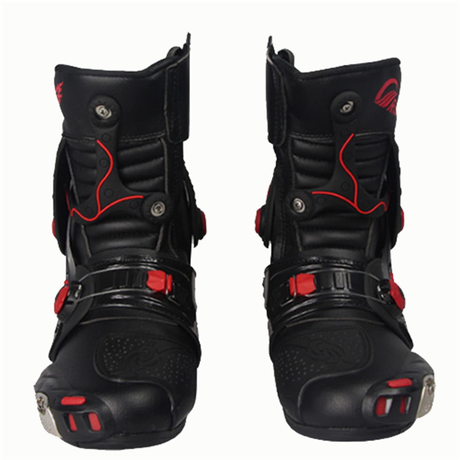 Men's Waterproof Red Wings Ankle Mechanic Boots - Breathable & Comfortable Motorcycle Boots for Racing & Sports - Ideal for Riding, Work & Outdoor Activities