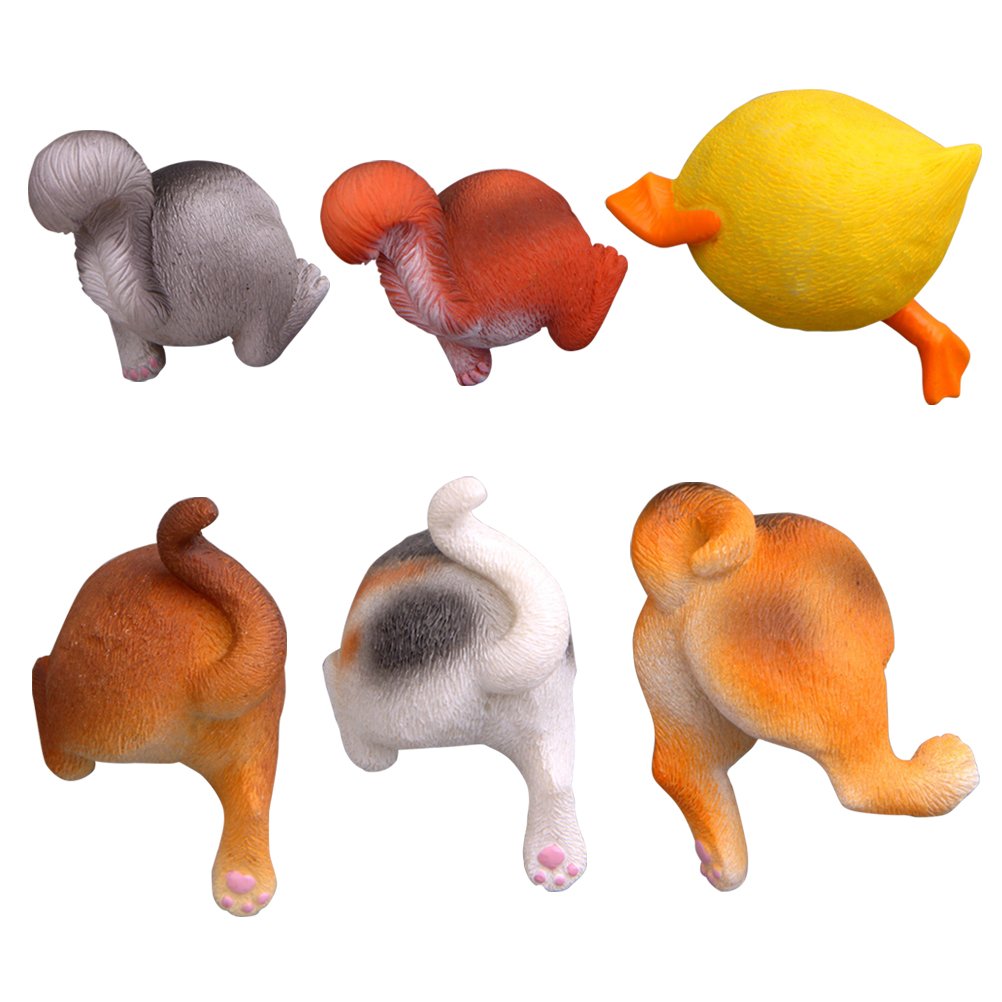 WINOMO 6-Pack Animal Butt Fridge Magnets - Strong Magnetic Hold for Refrigerator, Whiteboard & Metal Surfaces - Fun Kitchen Decor & Office Accessories for Home, Dorm & Workplace