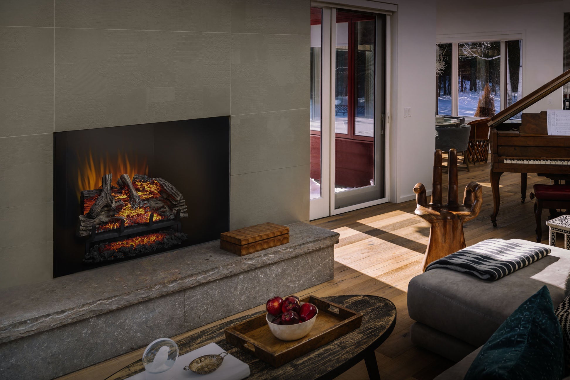 Napoleon Woodland 27-Inch Electric Fireplace Insert with Realistic Logs - Perfect for Living Rooms, Bedrooms & Home Decor