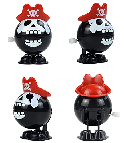 2Pcs Halloween Wind-Up Jumping Pumpkin Pirate Toys - Fun Plastic Clockwork Toys for Kids, Cool Children's Gift | Perfect for Halloween Parties, Trick-or-Treat Favors & Holiday Playtime
