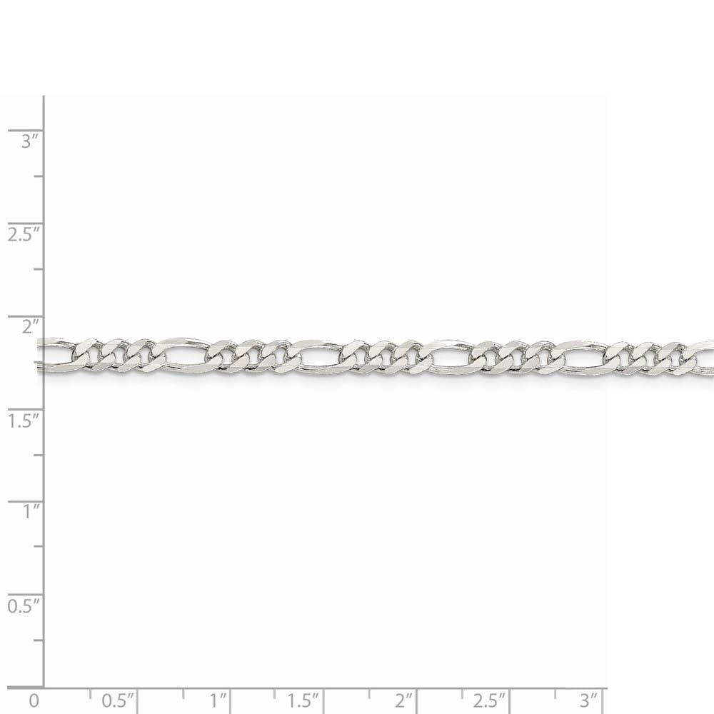 4.5mm Sterling Silver Figaro Chain Necklace - Elegant & Durable for Daily Wear