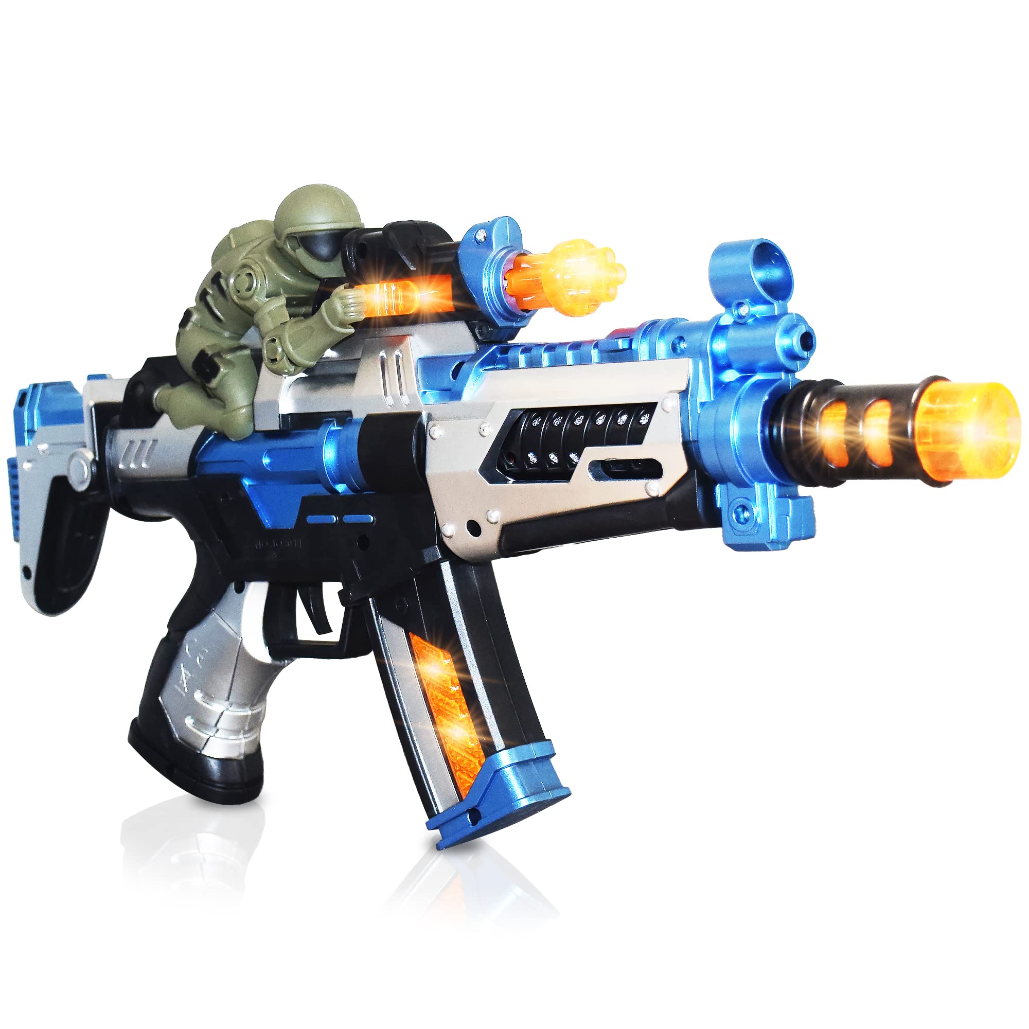 ArtCreativity FuryX Light Up Toy Gun for Kids - 16 Inch LED Blaster with Sound Effects & Vibration Feedback - Cool Light Up Guns for Boys Ages 4-6 - Perfect for Birthday Gifts, Outdoor Play, and Pretend Shooting Games