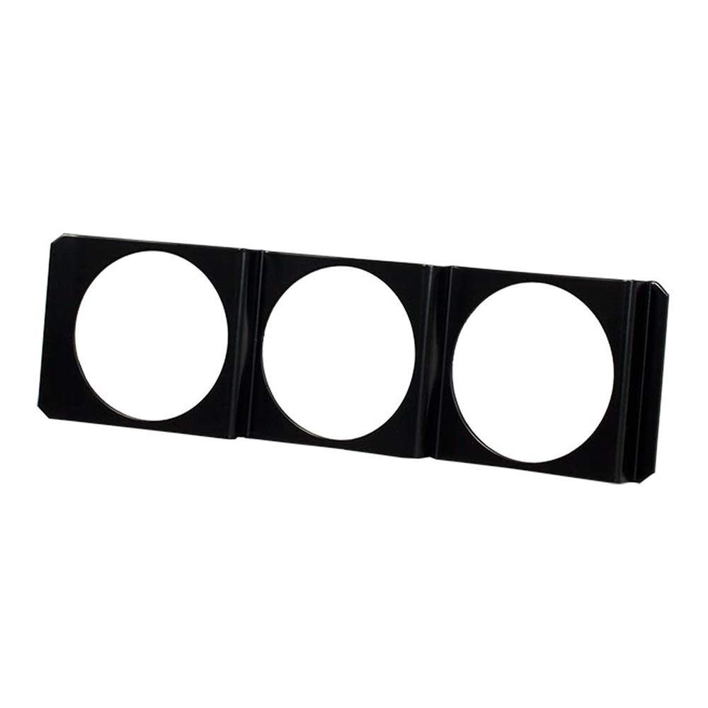 GlowShift Universal Black Triple Gauge Single DIN Radio Face Pod - Fits All Car Models - Holds 3 x 52mm (2-1/16