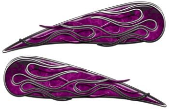 Purple Inferno Motorcycle Flame Decals - Custom Bike Tank Stickers for Riders