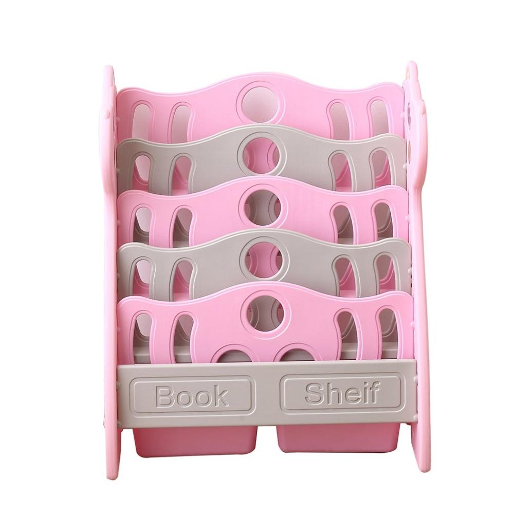 BoPeep Kids Bookshelf - Pink Wooden Bookcase & Magazine Organizer for Children's Room - Perfect for Bedroom, Nursery, and Playroom Storage