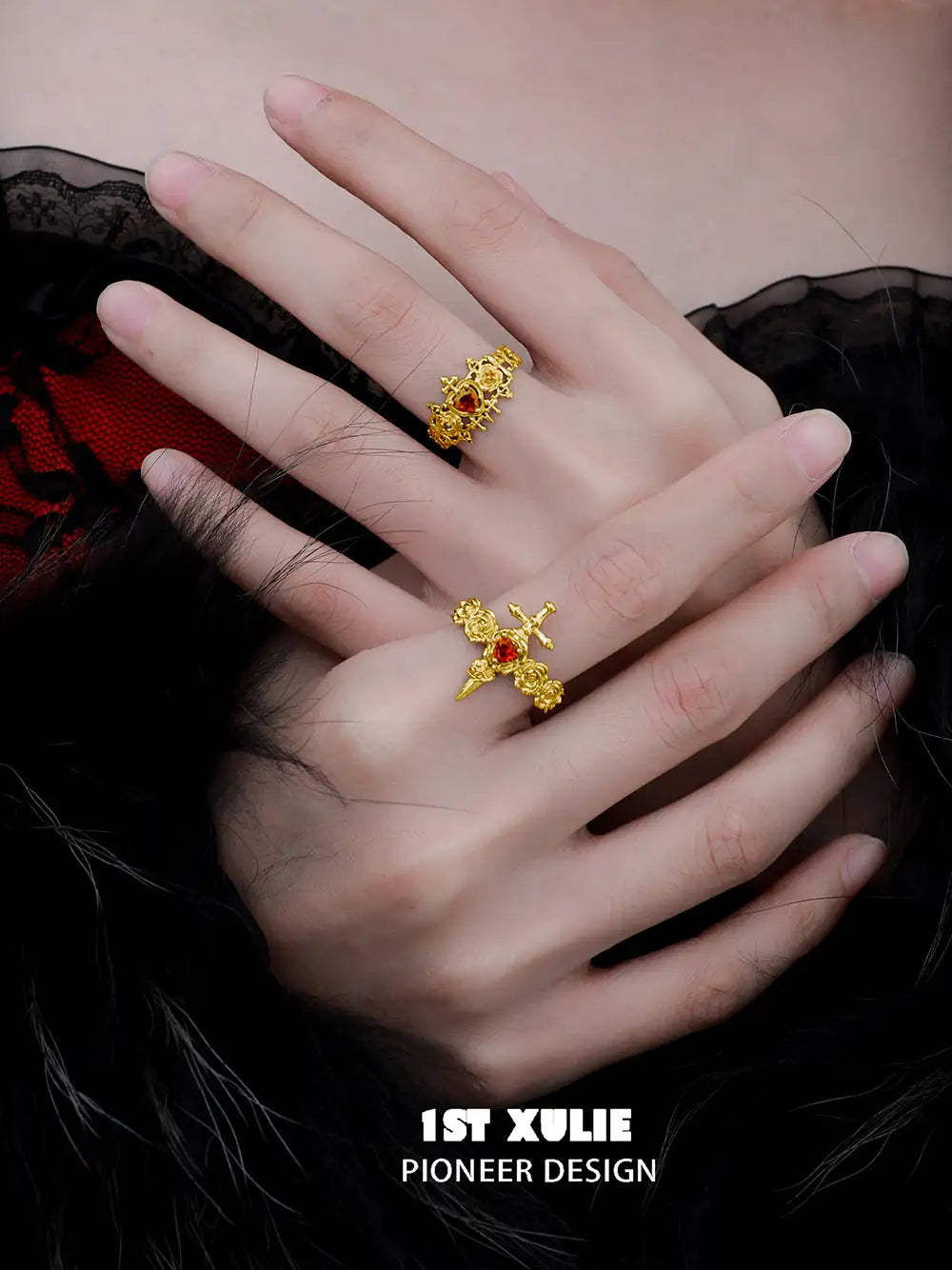 24K Gold Plated S925 Sterling Silver Forbidden Love Rings for Women - Elegant Stackable Band for Valentine's Day, Anniversary & Romantic Gifts