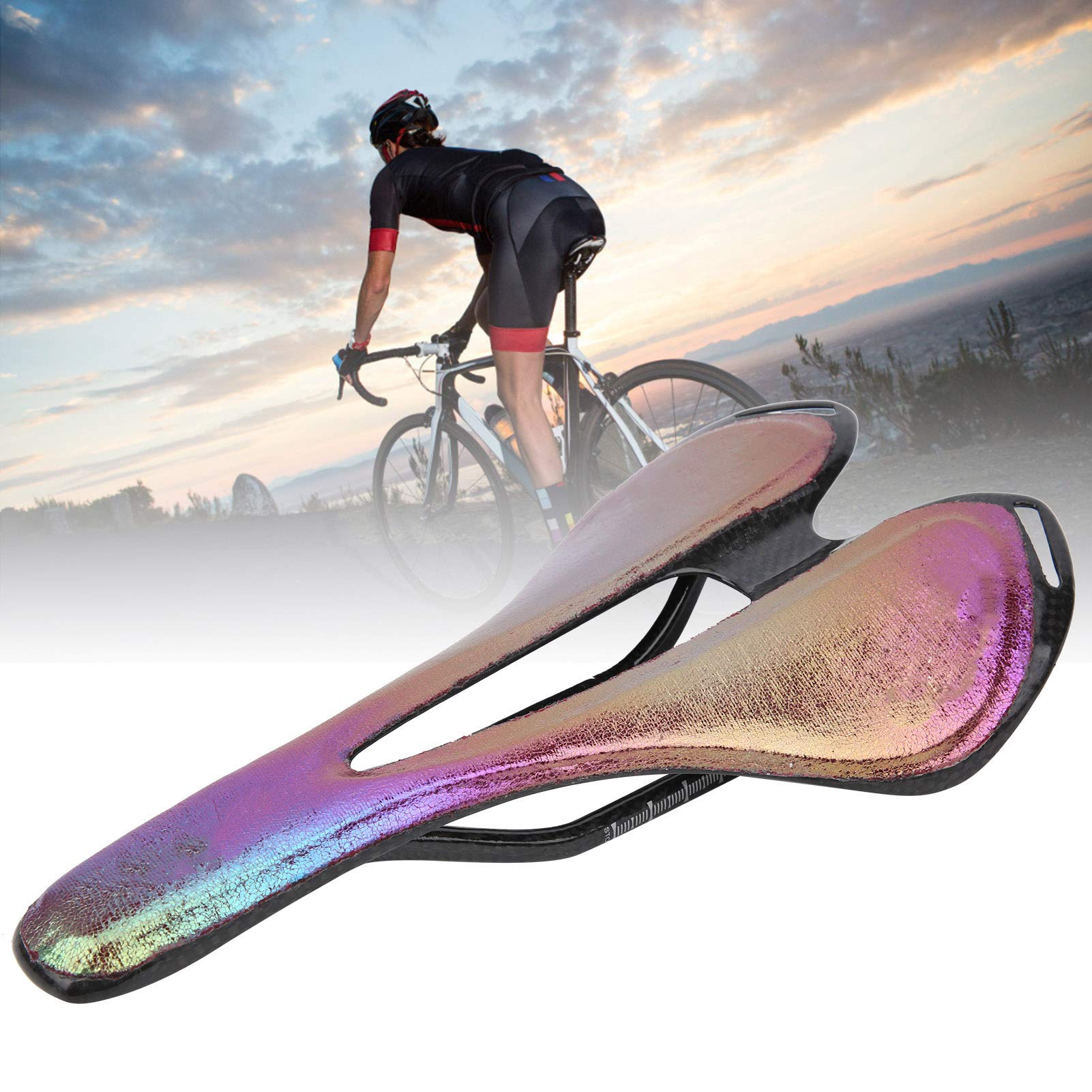 Lightweight Carbon Fiber Bike Saddle - Comfortable Road & Mountain Bike Seat with Vibrant Colors | Perfect for Cycling, Commuting & Long-Distance Rides