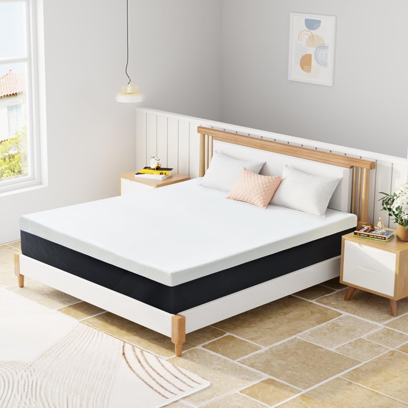 14 Inch King Size Gel Memory Foam Mattress for Pressure Relief & Pain Relief - Cooling & Supportive for Back, Side & Stomach Sleepers - Perfect for Bedroom, Guest Room & RV