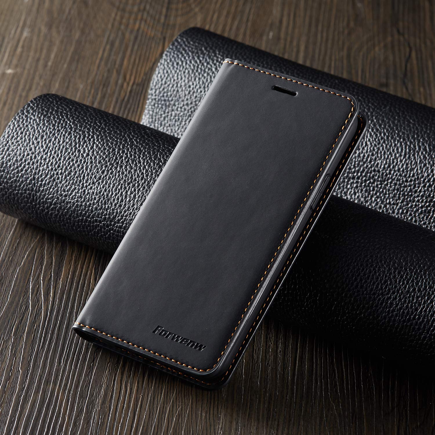 Premium PU Leather Flip Folio Case for iPhone 11 Pro Max - Shockproof Wallet Cover with Kickstand, Card Slot & Magnetic Closure | Perfect for Work, Travel & Daily Protection (6.5 inch, Black)