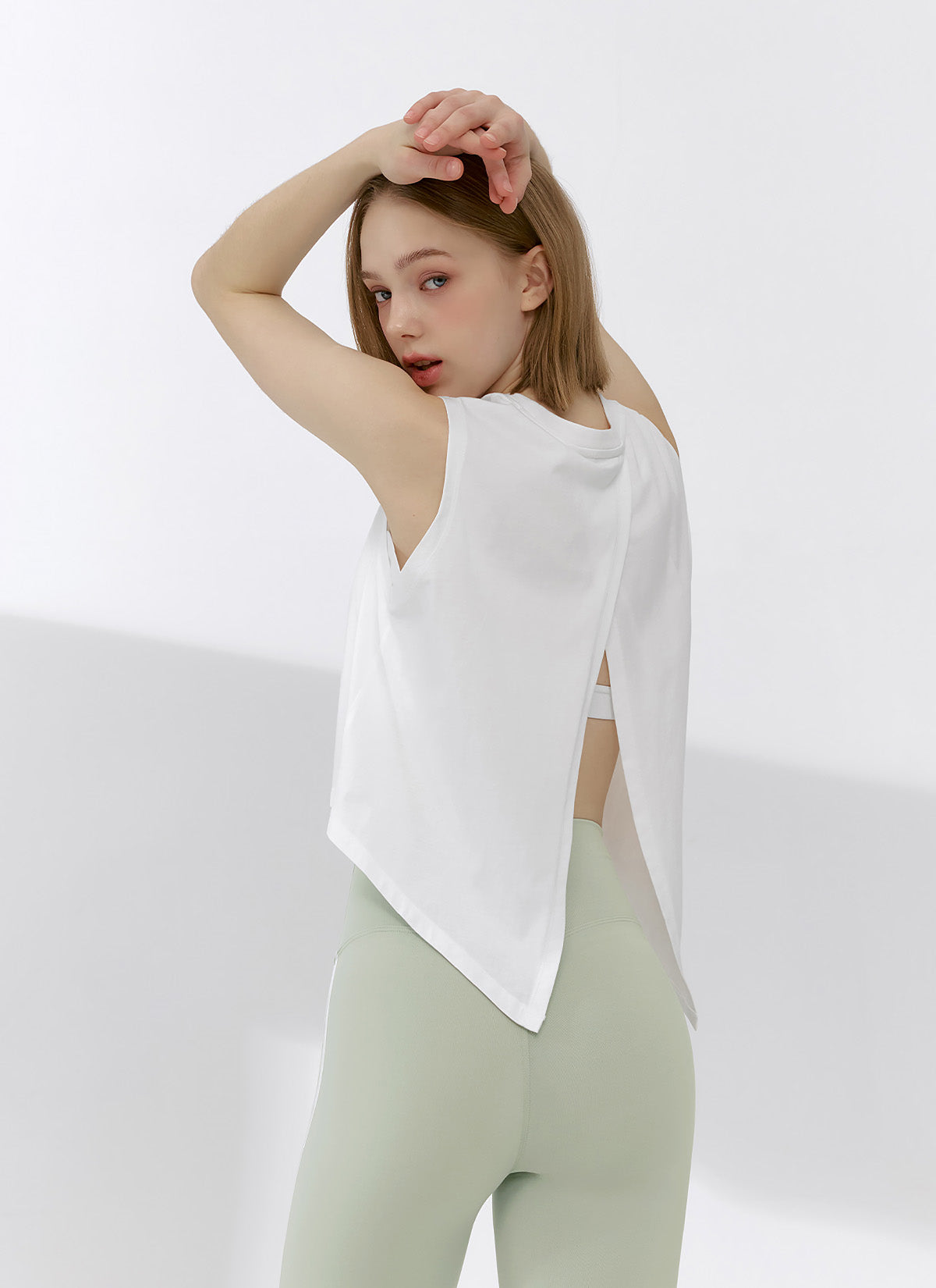 Premium Pima Cotton Back Slit Sleeveless Blouse - Women's Elegant Summer Top for Office, Date Night & Casual Outings
