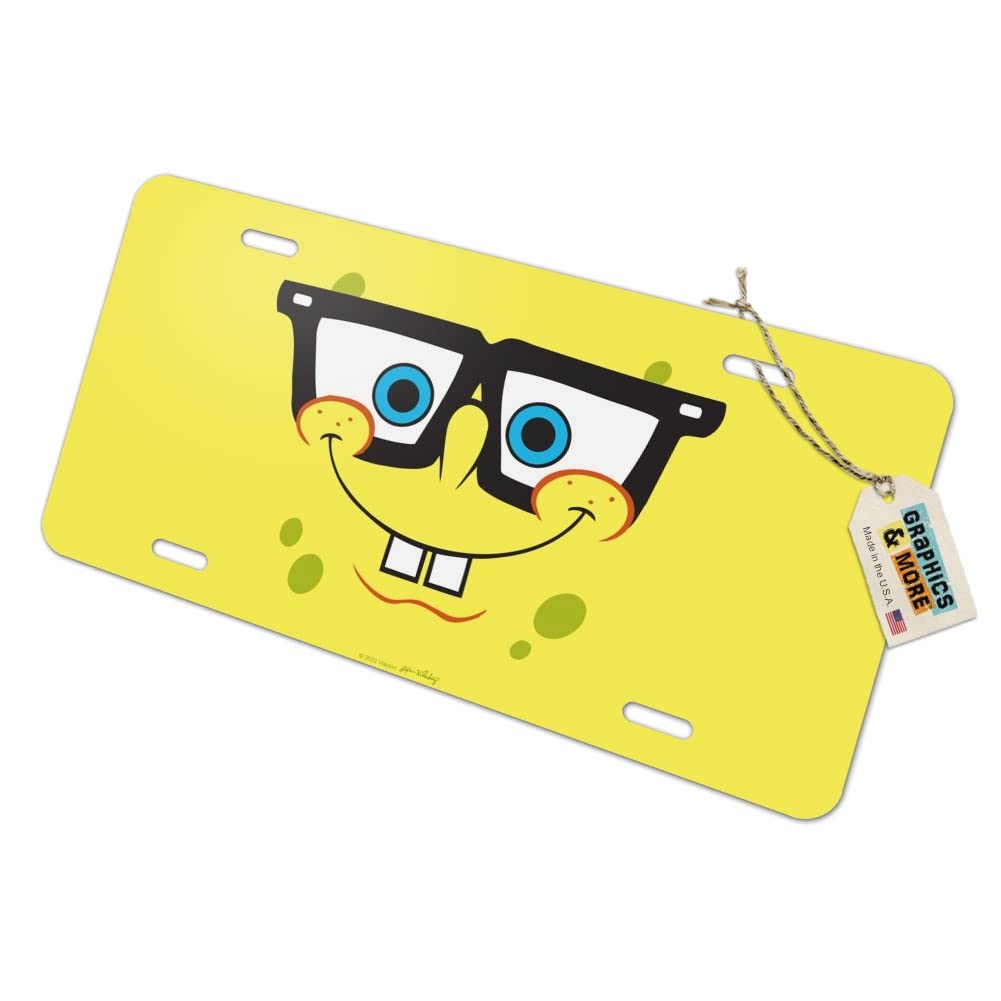 Spongebob Nerd Face Novelty Metal Vanity License Plate - Fun Car Accessory for Spongebob Fans | Perfect for Cars, Trucks, Motorcycles & Room Decor