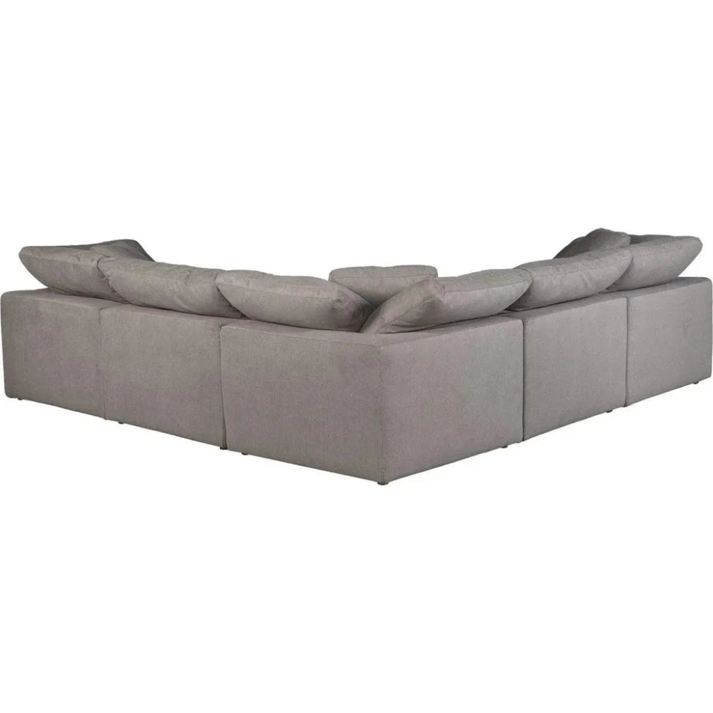 5-Piece Stain-Resistant Grey Large Classic Modular Sofa Set - Perfect for Living Room, Family Room & Home Theater Comfort
