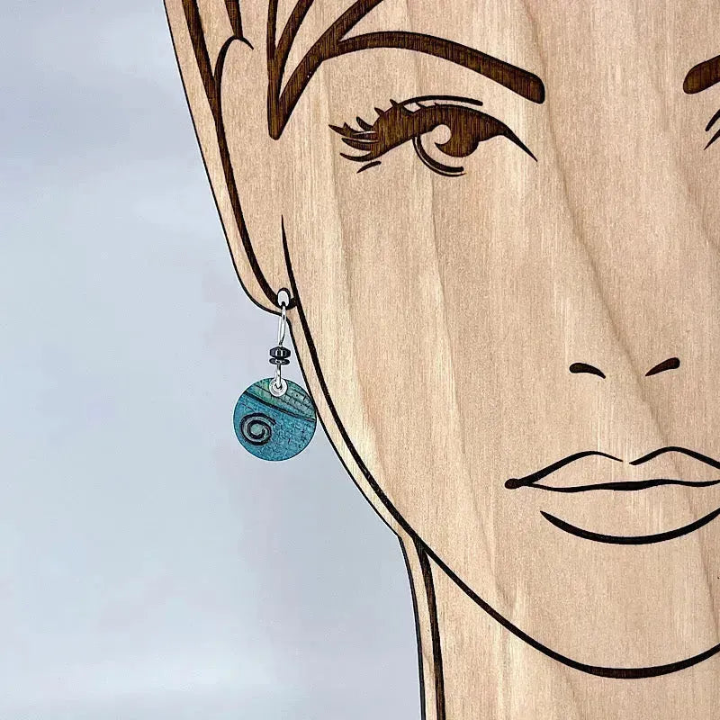 Aqua Blue Copper Earrings with Sterling Silver Accents - Handmade Boho Jewelry for Women, Gift for Her, Perfect for Weddings & Everyday Wear