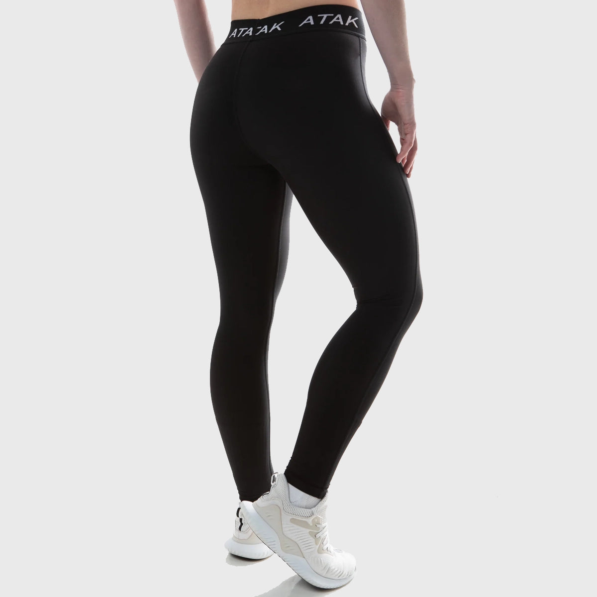 Atak Sports Women's High-Waisted Compression Tights - Moisture Wicking Workout Leggings for Running, Yoga & Gym - Black Athletic Pants for Women's Fitness & Training