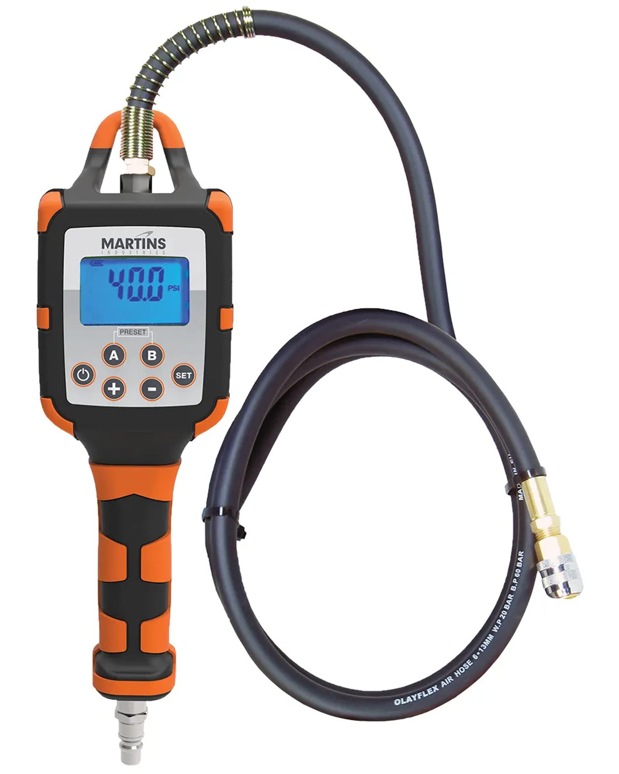 Martins Industries Flatematic Handheld Automatic Tire Inflator - 12V Portable Air Compressor for Cars, Bikes & Motorcycles - Up to 174 PSI with Auto Shutoff - Rechargeable Lithium-ion Battery - Perfect for Road Trips, Emergency Flat Tires & Garage Use