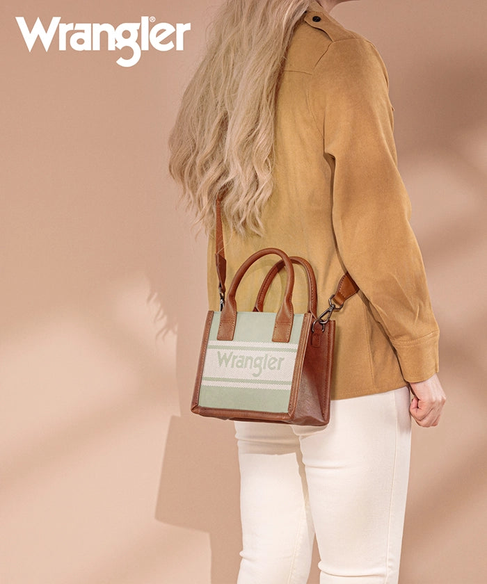 Wrangler Embroidered Canvas Crossbody Bag for Women - Stylish Western Purse with Adjustable Strap, Perfect for Travel, Shopping & Everyday Use