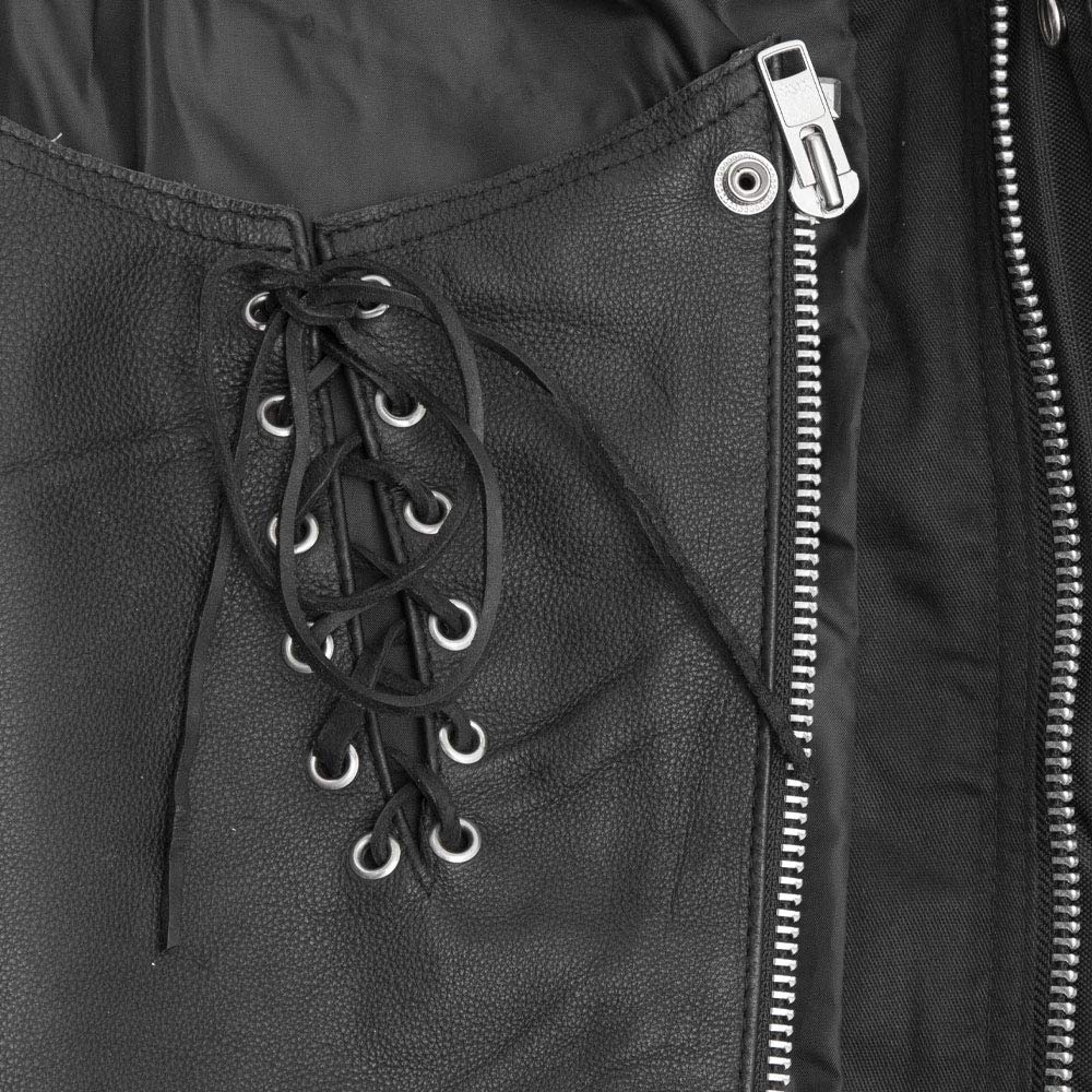 First Mfg Co - Women's Motorcycle Leather Chaps for Biker Riding - Perfect for Harley Davidson & Cruiser Motorcycles - Durable & Stylish for Long Rides & Outdoor Adventures