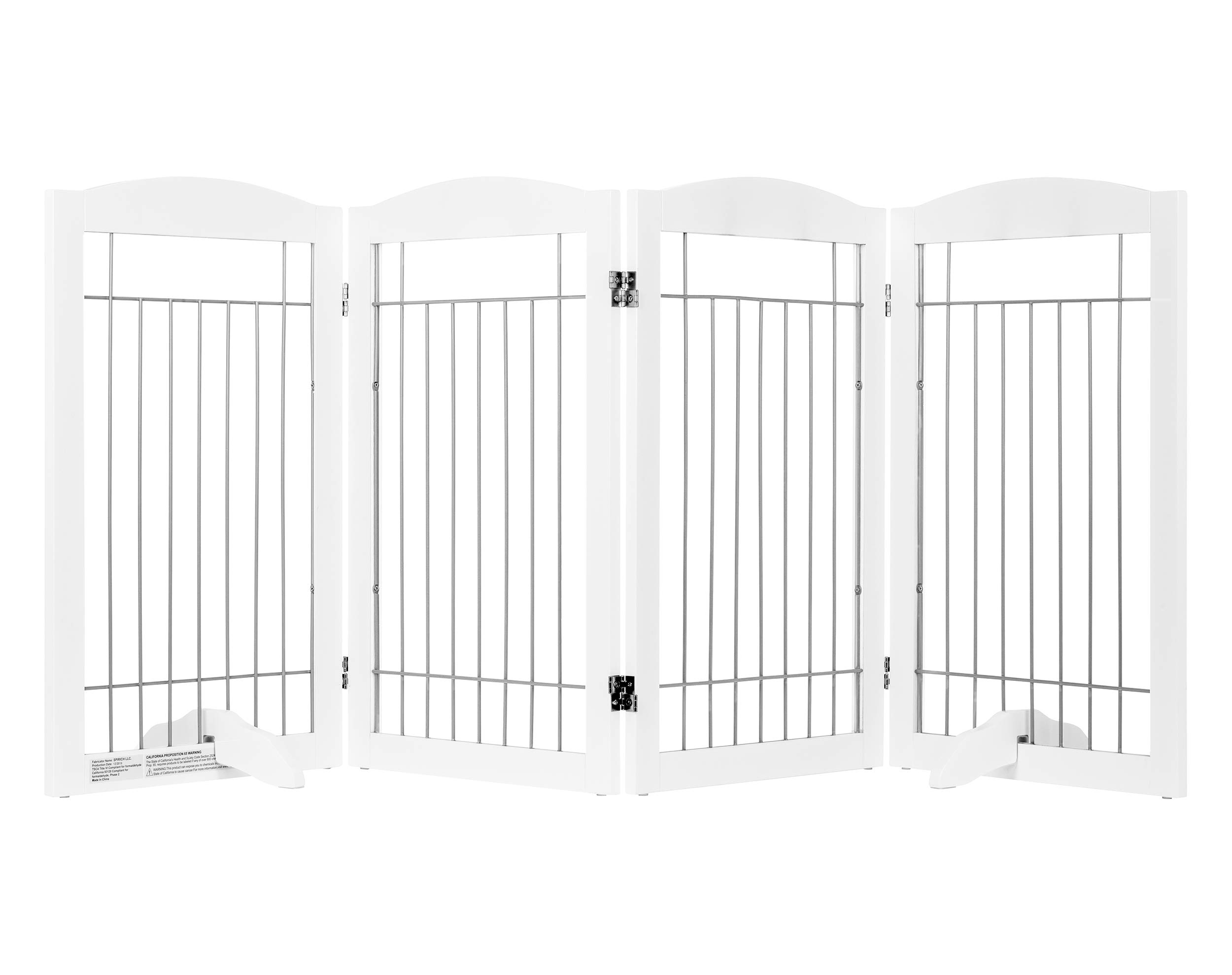 Spirich Free Standing Foldable Wire Pet Gate for Dogs - 80