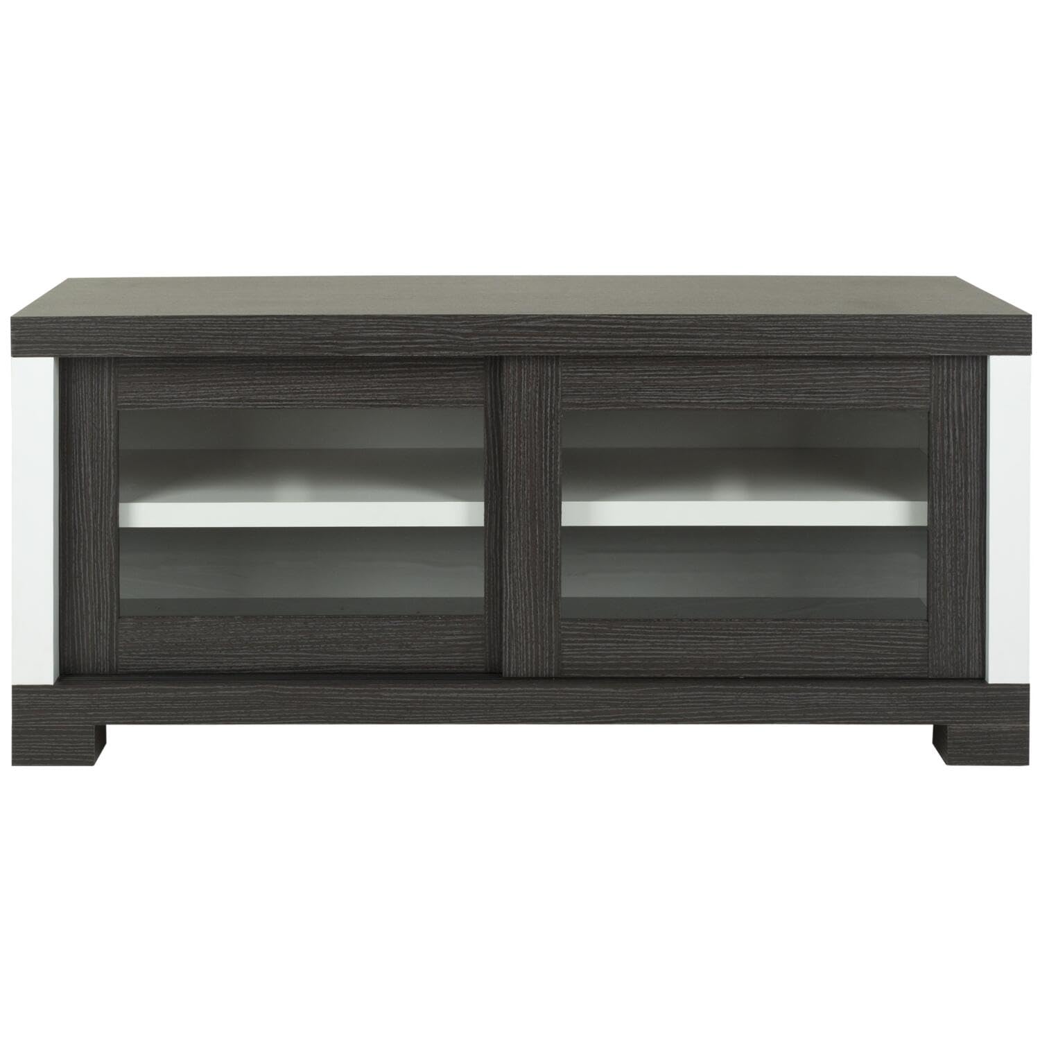 SAFAVIEH Davis Sliding Door TV Stand Cabinet - Modern Entertainment Center for Living Room, Bedroom & Home Theater Storage