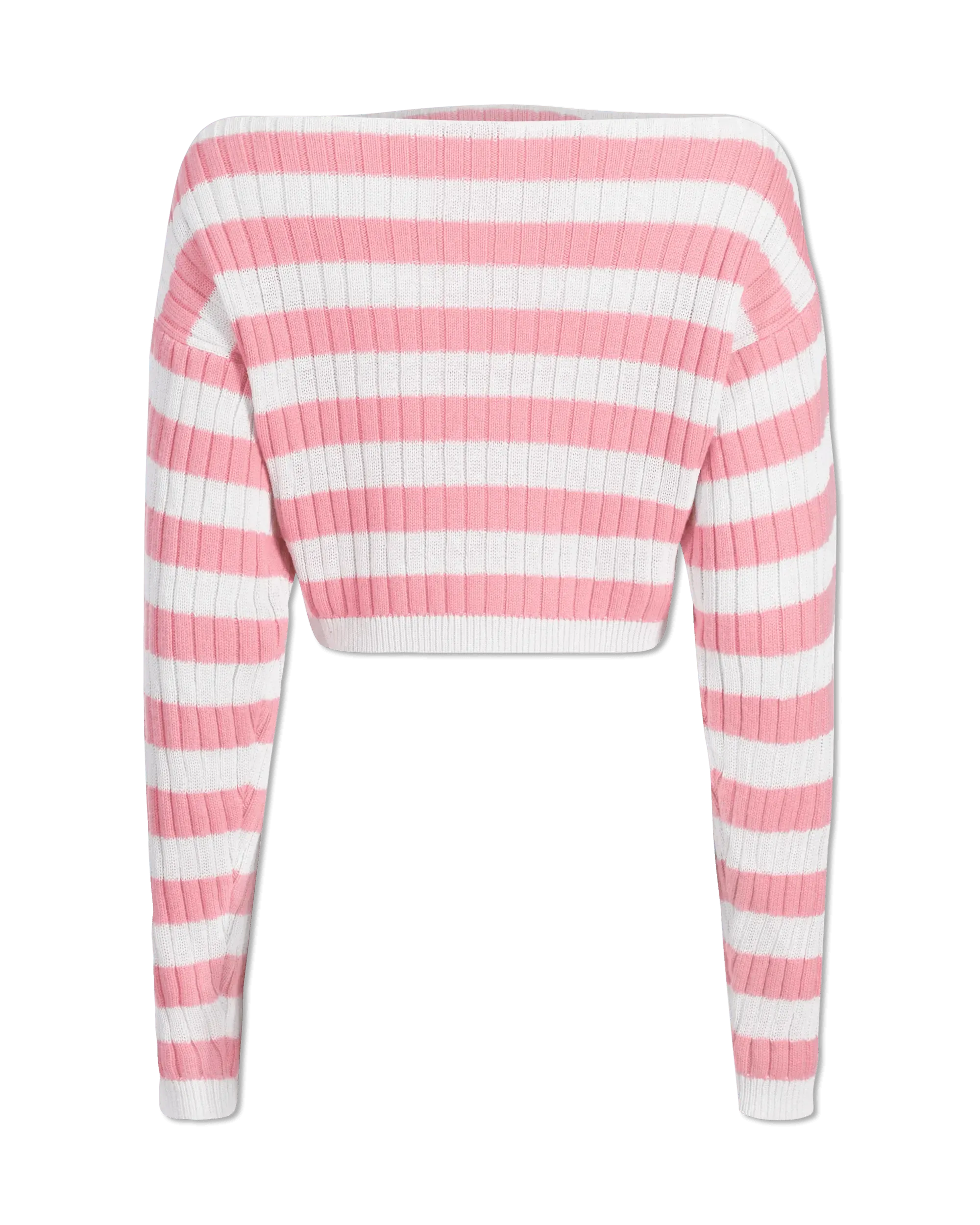 Balmain X Barbie Off Shoulder Knit Crop Top - Women's Fashion Tops for Casual Wear & Party Outfits