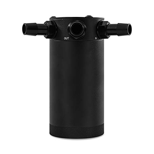 Mishimoto MMBCC-CBTHR-XLBK XL Compact Baffled Oil Catch Can - 3-Port Performance Upgrade for Turbocharged & High-Performance Engines - Reduce Blowby & Protect Your Engine - Perfect for Racing, Off-Road & Modified Vehicles