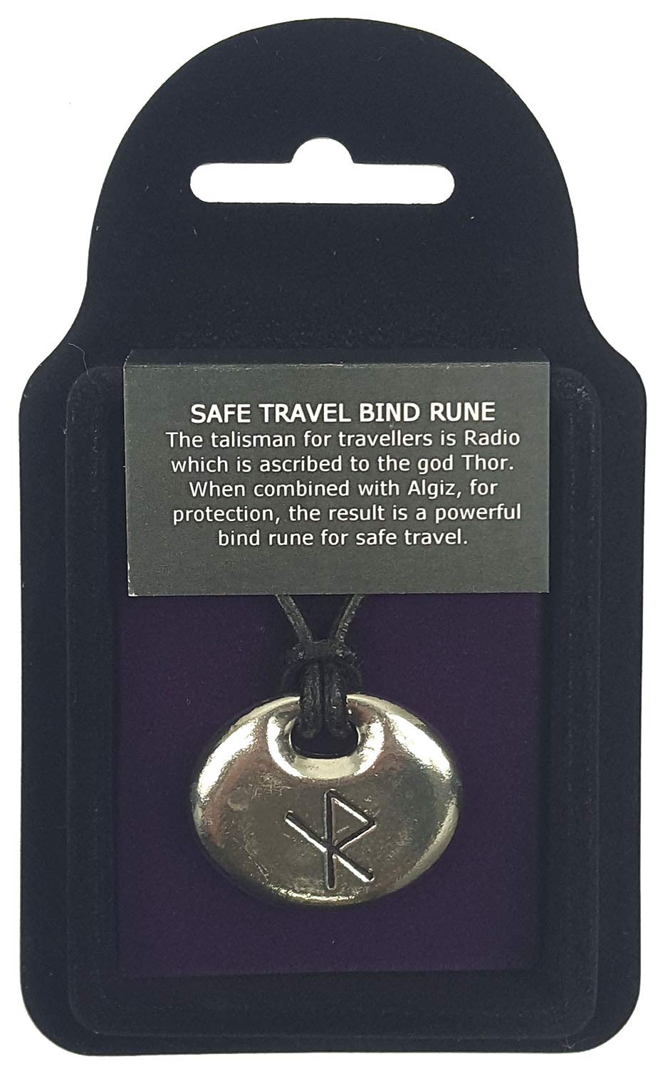 Safe Travel Bind Rune Pewter Pendant Necklace - Norse Viking Protection Amulet for Adventure & Journey - Perfect for Outdoor Trips, Hiking, and Road Trips