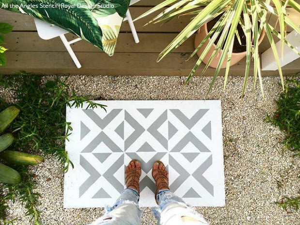 All The Angles Moroccan Wall Stencil Kit - DIY Home Decor Painting Template for Living Room, Bedroom & Nursery - Geometric Arabesque Design for Walls, Furniture & Crafts