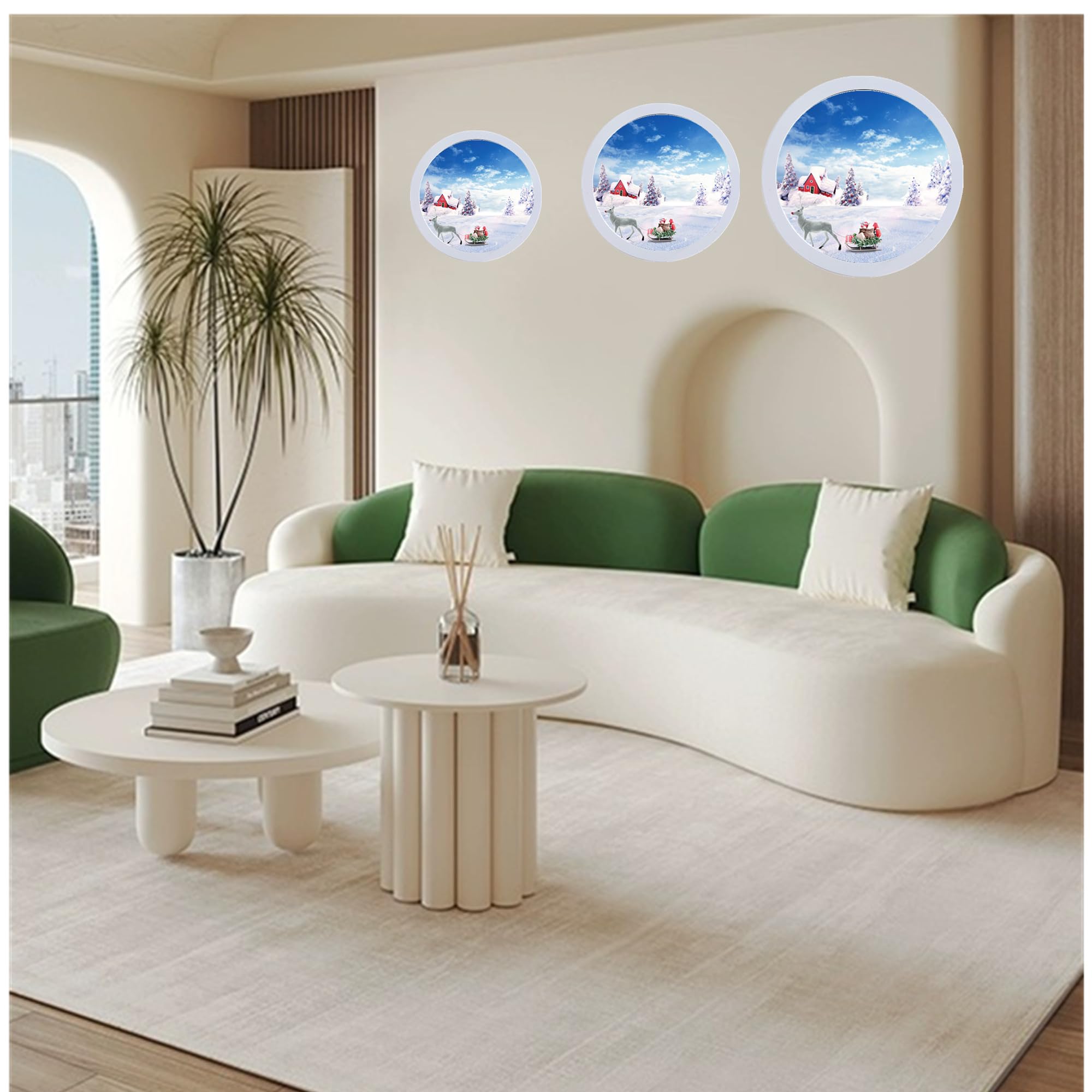 Round Wooden Photo Frame - 6 Inch White Wall Hanging Picture Frame for Home & Office Decor - Perfect for Family Photos, Wedding Pictures & Wall Art Display