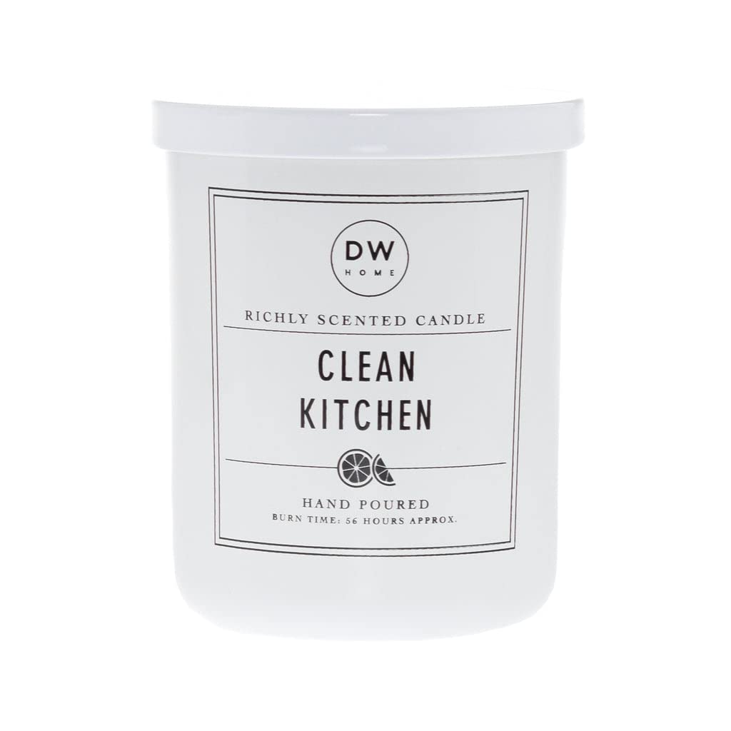 DW Home Hand Poured Richly Scented Candles - Clean Kitchen Scent (15 oz Large Double Wick) | Soy Wax Candles for Home Decor, Relaxation & Aromatherapy