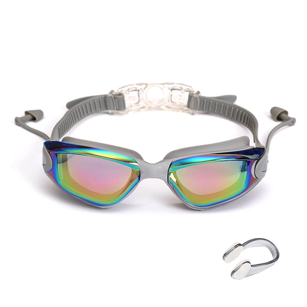 KAPOHU Professional Swimming Goggles with Earplugs & Nose Clip - Anti-Fog, UV Protection, Waterproof Silicone for Adults & Kids (Color C) - Perfect for Lap Swimming, Training & Water Sports