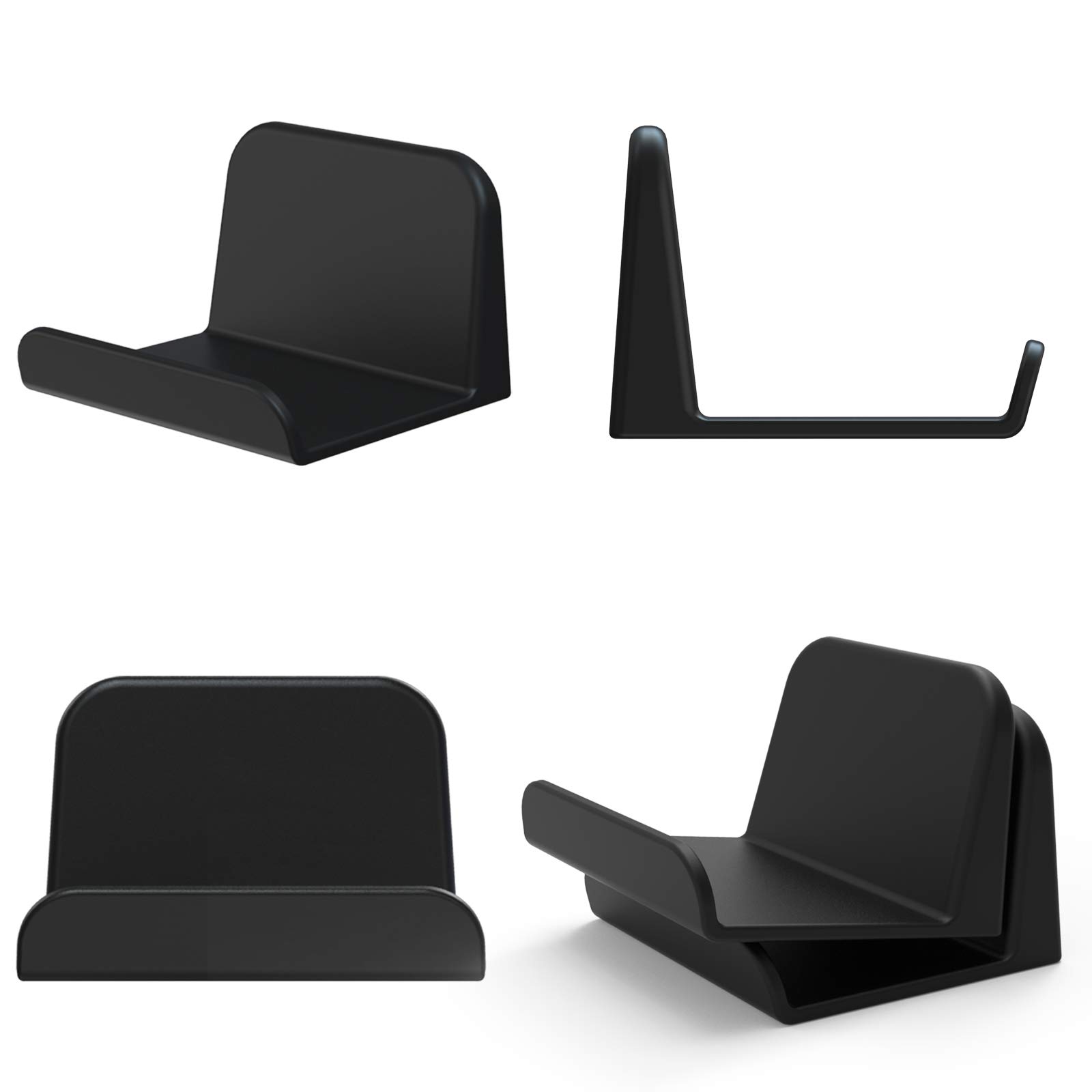 2-Pack Universal Headphone/Controller Wall Mount Holder with 3M Adhesive - No Screws Needed for PS5/PS4/Xbox Gamepads - Perfect for Gaming Room Organization & Space Saving (Black)