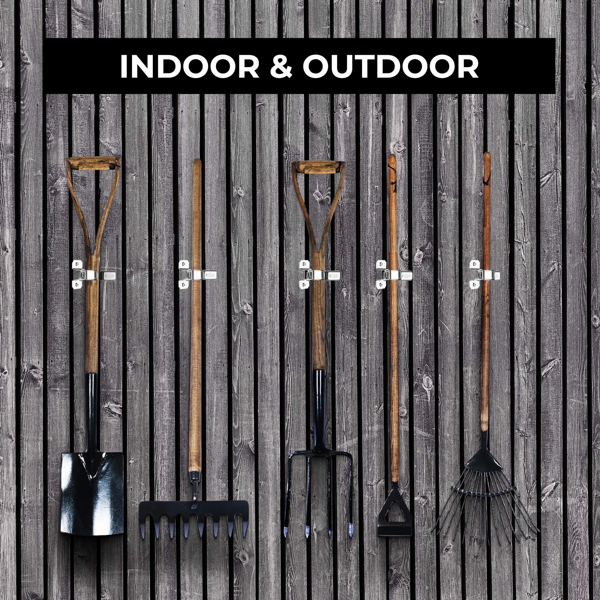 Cartman 12-Piece Heavy Duty Garage Hooks & Wall Organizer Set - Quick Fist Metal Spring Clamps for Shovel, Rake, Broom, Mop Holder - Perfect for Garage, Shed, Workshop & Closet Organization