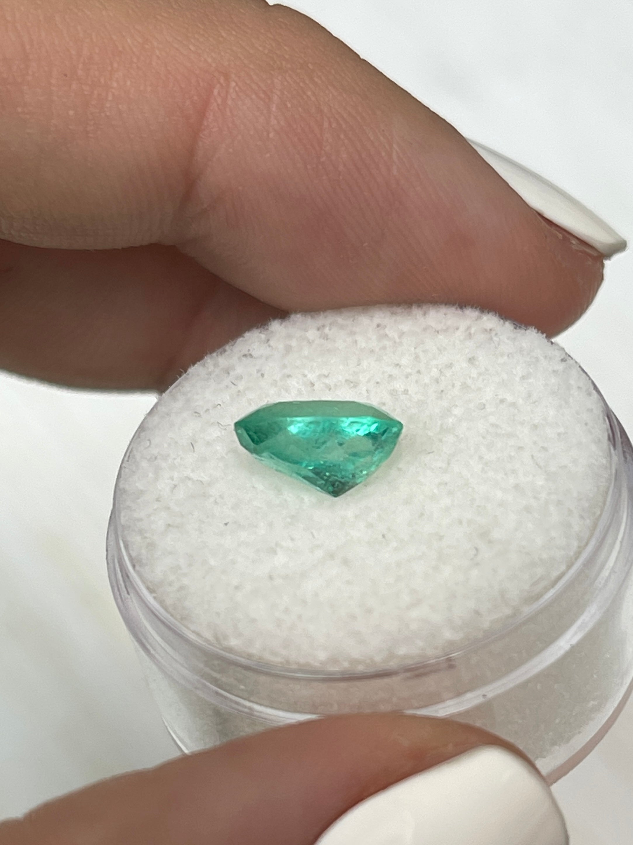 1.86 Carat Medium Light Green Natural Loose Colombian Emerald Oval Cut Gemstone for Jewelry Making, Engagement Rings & Fine Collections
