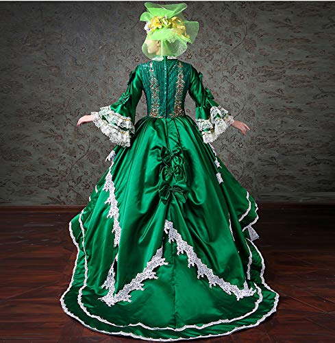 Victorian Renaissance Queen Costume for Women - Elegant Rococo Long Dress for Cosplay, Halloween & Historical Reenactment