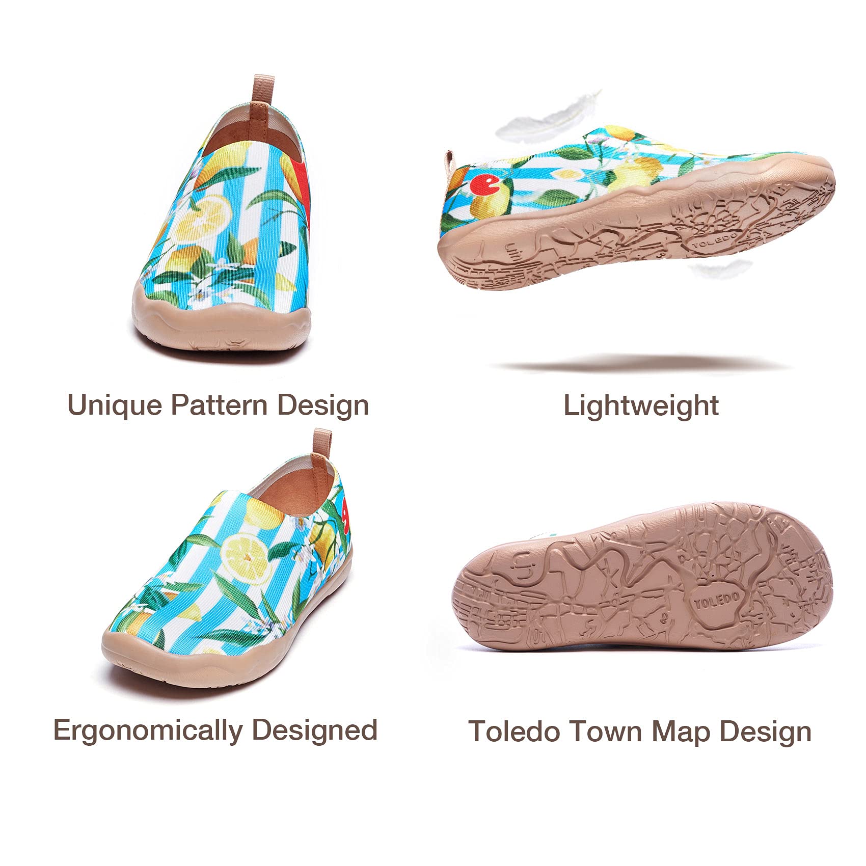 UIN Women's Slip On Sneakers - Comfortable Knit Loafers with Artistic Painting | Soft Walking Shoes for Women | Perfect for Casual Wear, Travel & Everyday Comfort