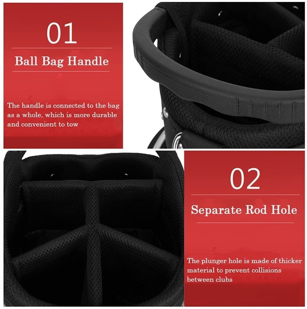 **Lightweight Waterproof Golf Stand Bag for Men & Women - Durable Multifunctional Storage with Easy Clean Design - Perfect for Tournaments, Driving Range & Travel (Black)**