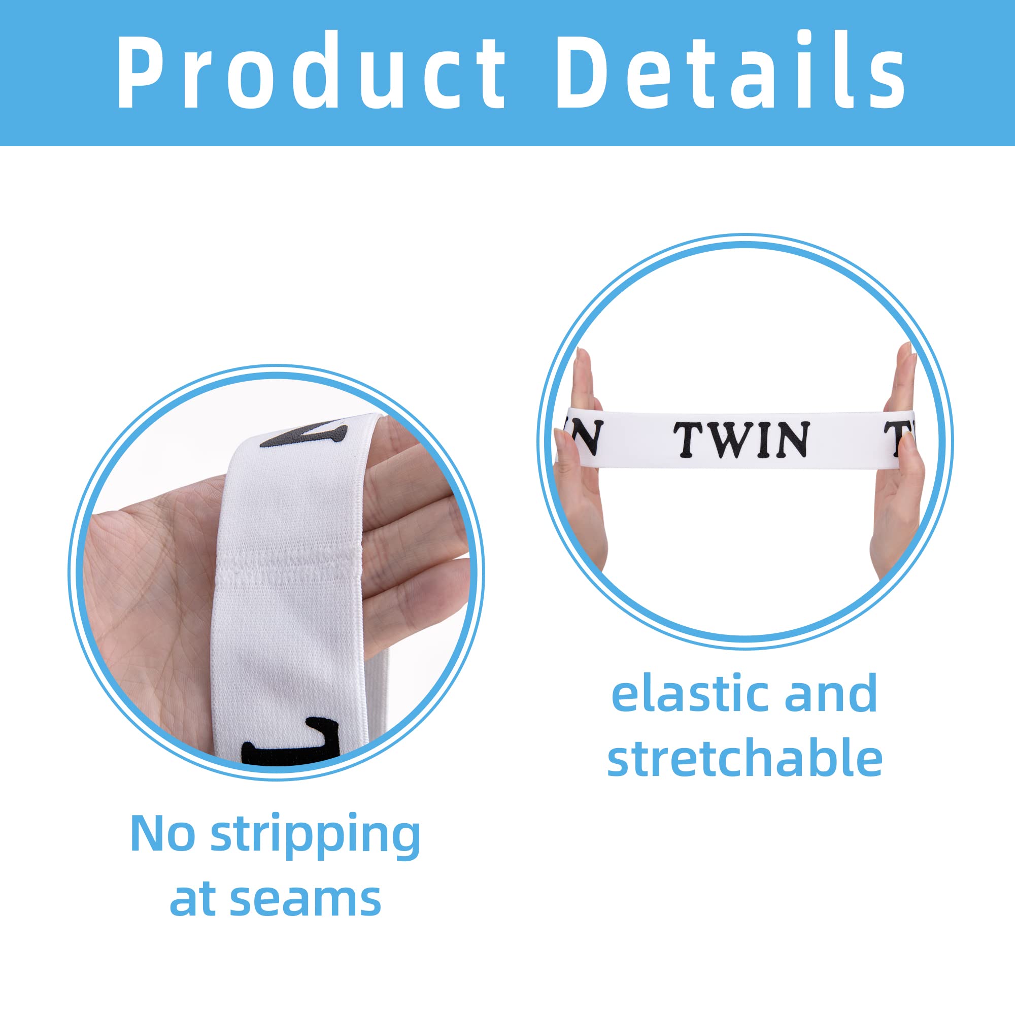 8-Piece Elastic Bed Sheet Organizer Bands - Queen Size Sheet Keepers for Closet & Storage - Foldable Bedding Bands for Bedsheet, Pillowcase & Duvet - Perfect for Home Organization & Space Saving
