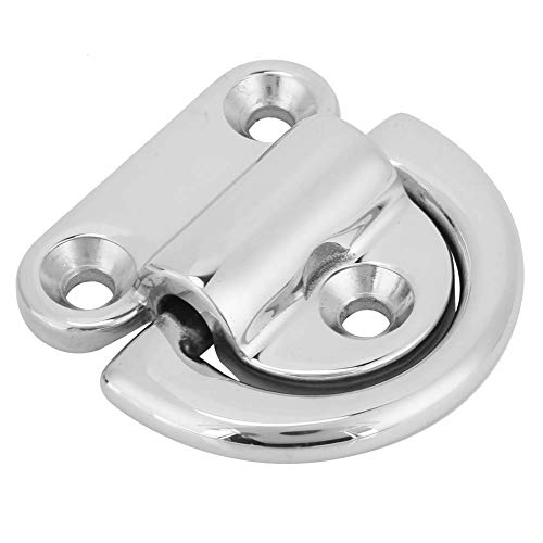 Heavy Duty Marine D-Ring Anchor - Stainless Steel Folding Pad Eye Tie Down Cleat for Boat, RV, Trailer & Truck - Secure Cargo, Equipment & Water Sports Gear