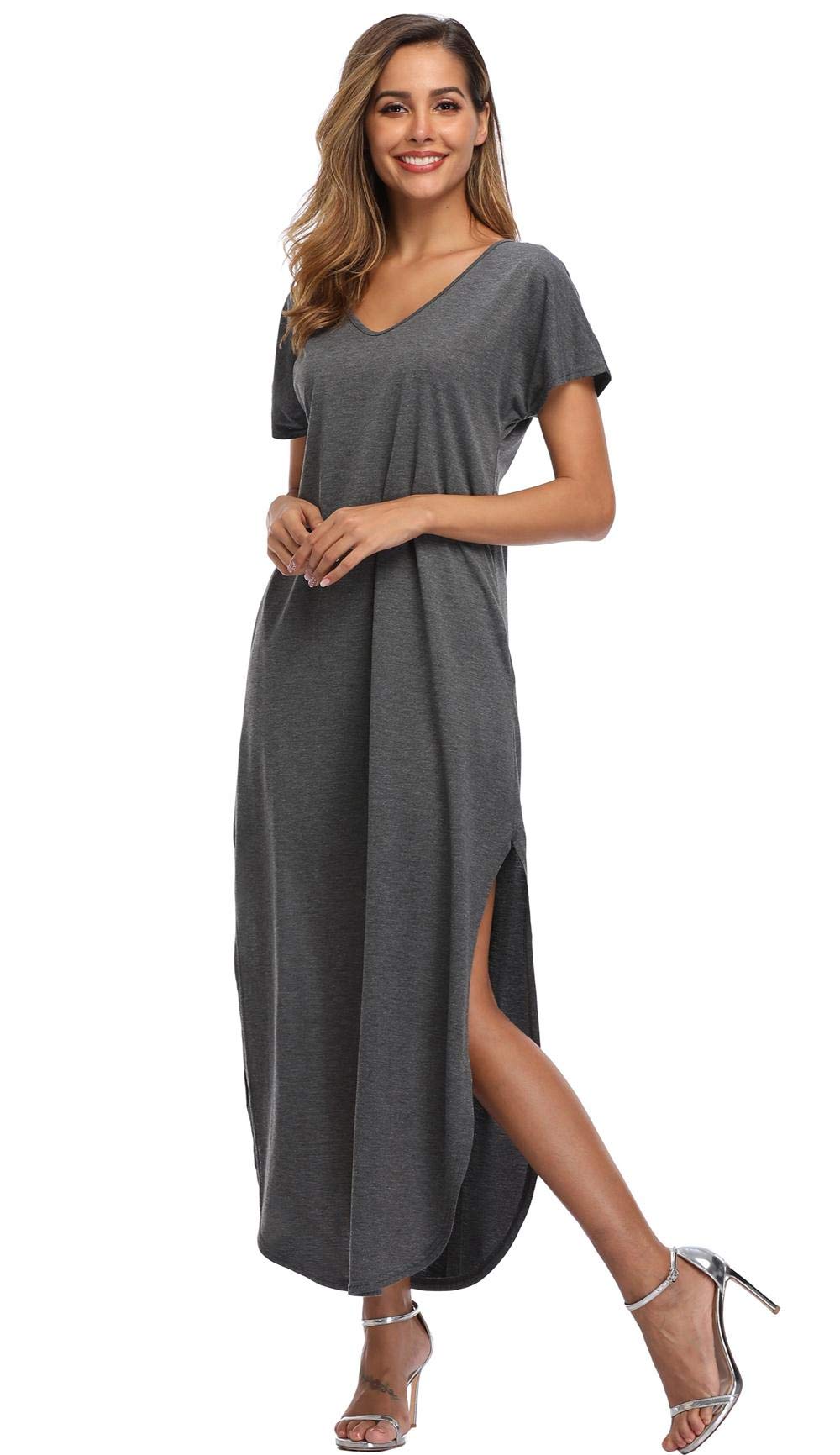 Floral Print Women's Maxi Dress - Long Casual Summer Beach Dress with Pockets | Perfect for Beach Vacations, Pool Parties & Outdoor Events
