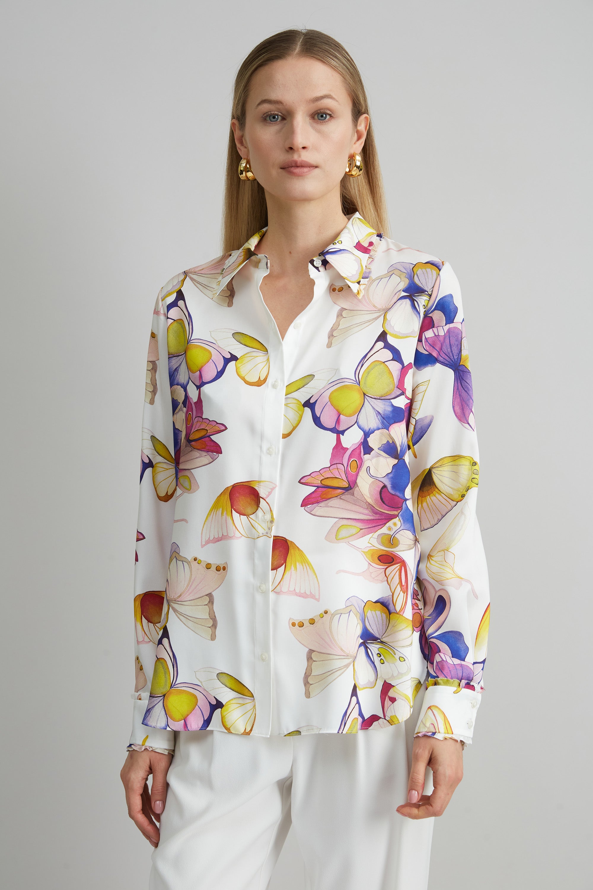 Stylish Butterfly Twill Button Down Shirt for Men & Women - Comfortable Casual & Office Wear - Perfect for Work, Dates & Special Occasions
